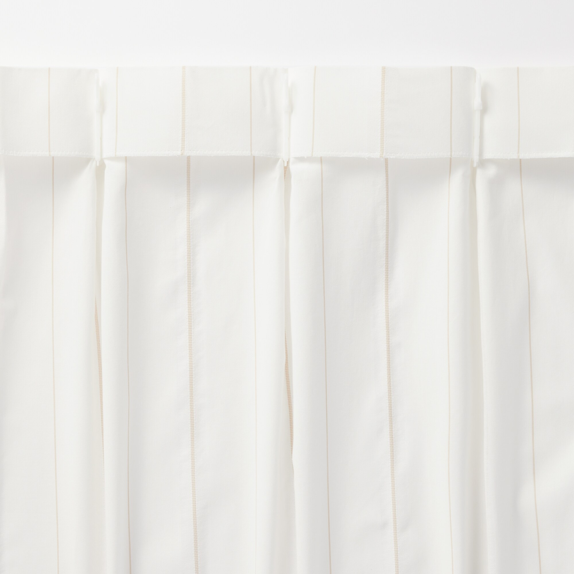 水色 プリーツカーテン 大きめカーテン 綿空き羽 レースプリーツカーテン／ブルーストライプ | 無印良品