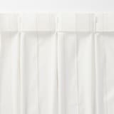 綿空き羽　レースプリーツカーテン／ブルーストライプ