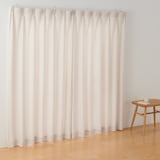 ポリエステル鹿の子織プリーツカーテン／アイボリー