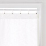 リネンライク　レース（防炎）ノンプリーツカーテン／オフ白