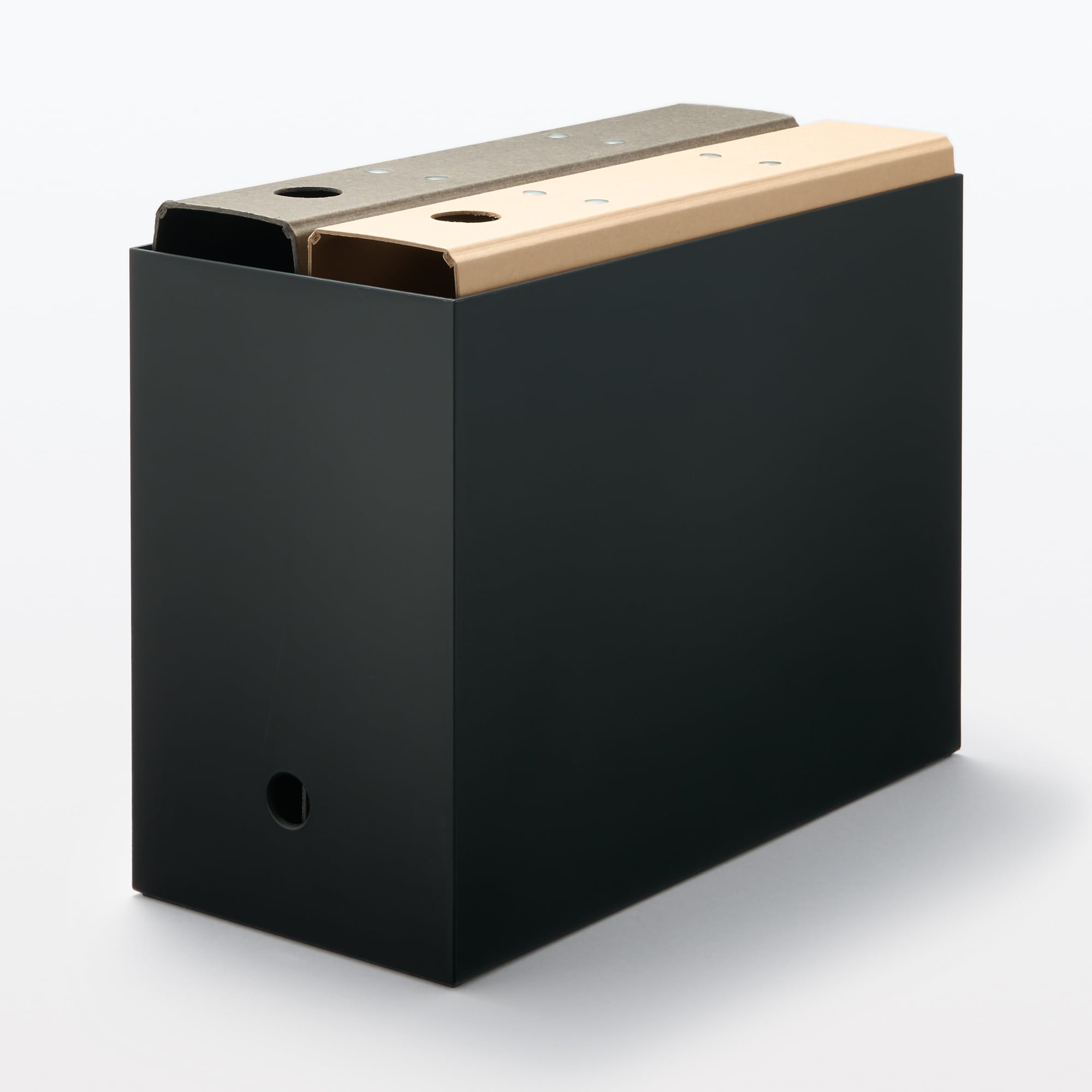 ポリプロピレンファイルボックス・スタンダードタイプ・ワイド・Ａ４用ダークグレー