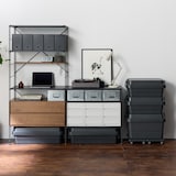 ポリプロピレンファイルボックス・スタンダードタイプ・ワイド・Ａ４用ダークグレー