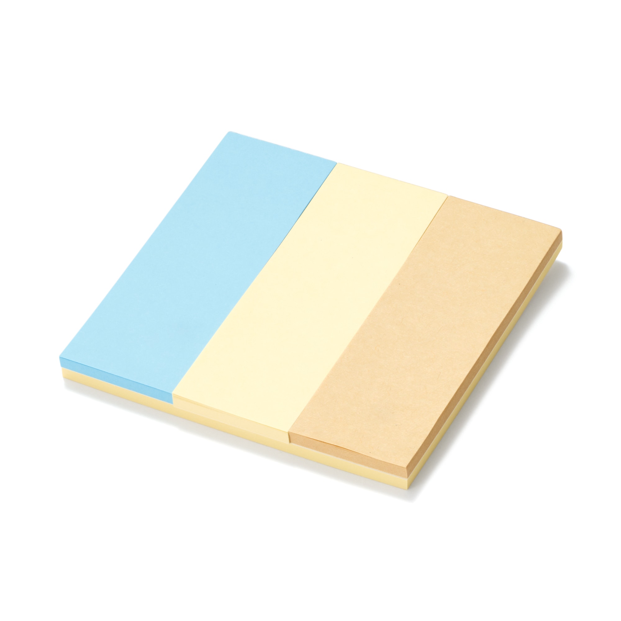 ちょっと汚れたつかいさしふせん 両面から使える付箋紙 75×75（黄色）＋75×25（クラフト・黄色