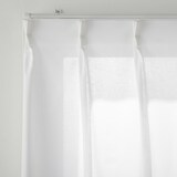 防カビポリエステル　レースプリーツカーテン／オフ白