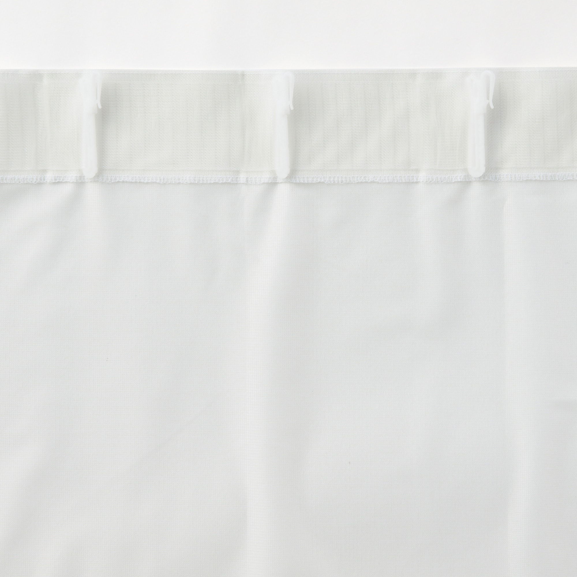 防カビポリエステル　レースノンプリーツカーテン／オフ白