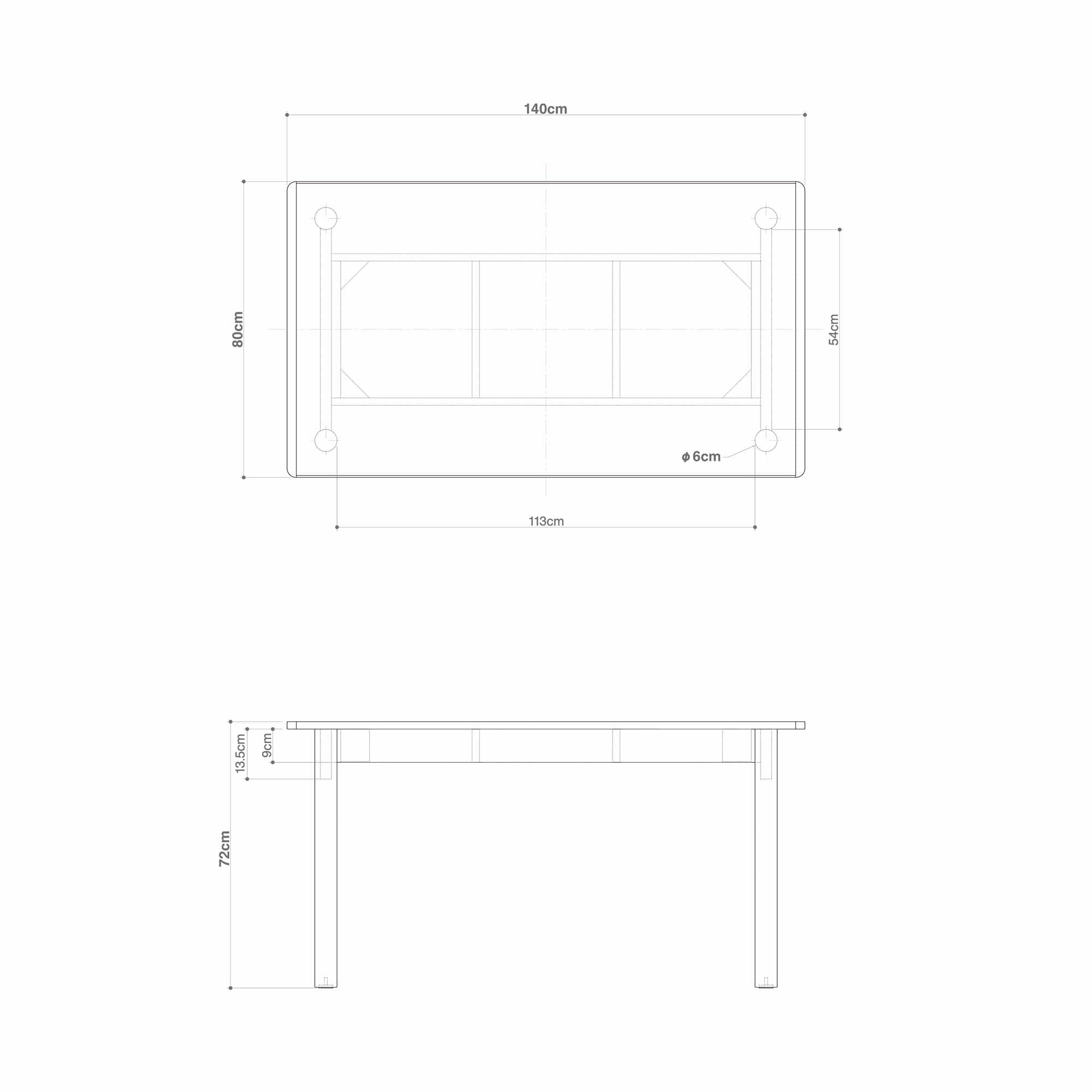 木製テーブル　１４０×８０ｃｍ　メラミン天板