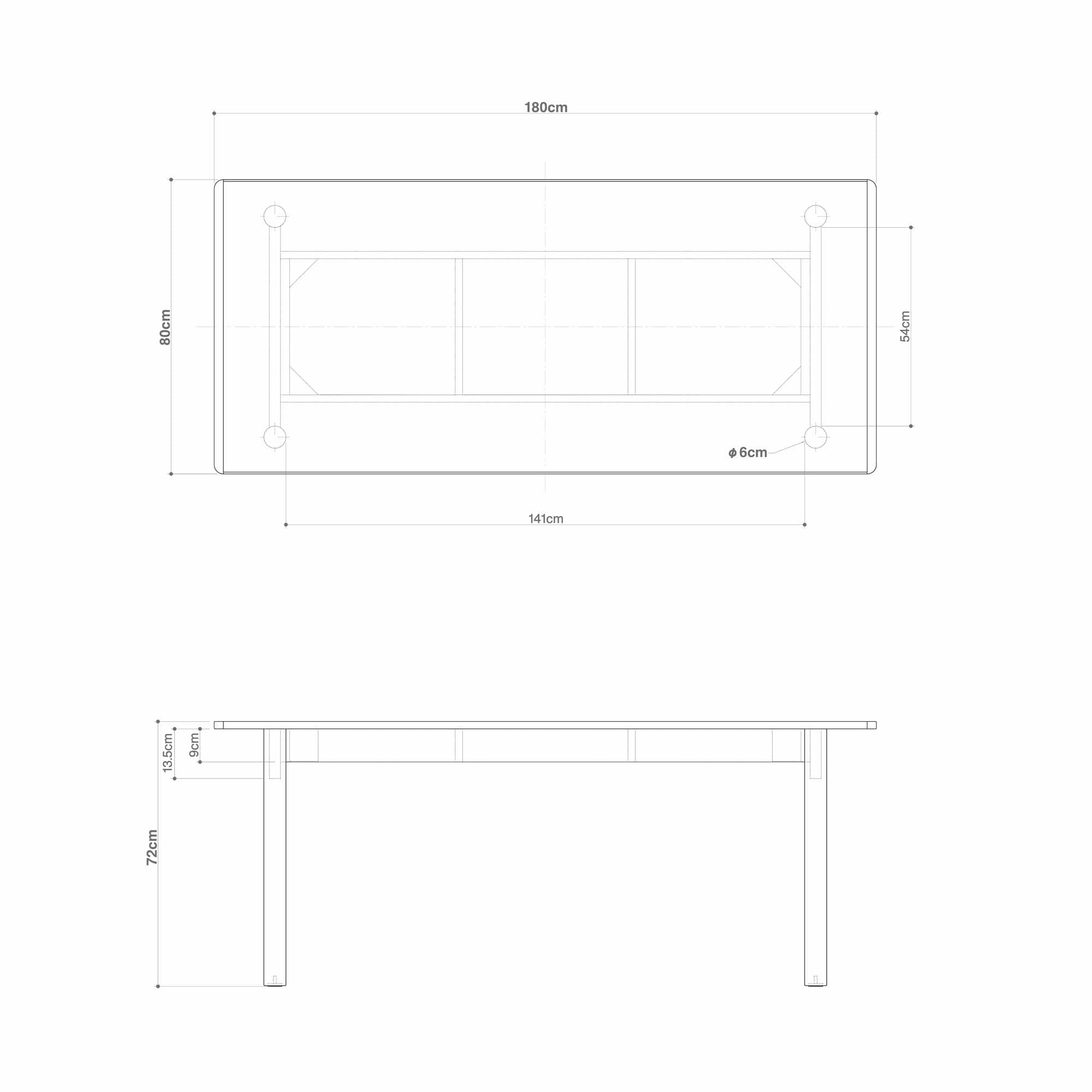 木製テーブル 180×80cm メラミン天板 | 無印良品