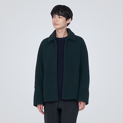 再生ウール混ボアコート（紳士）