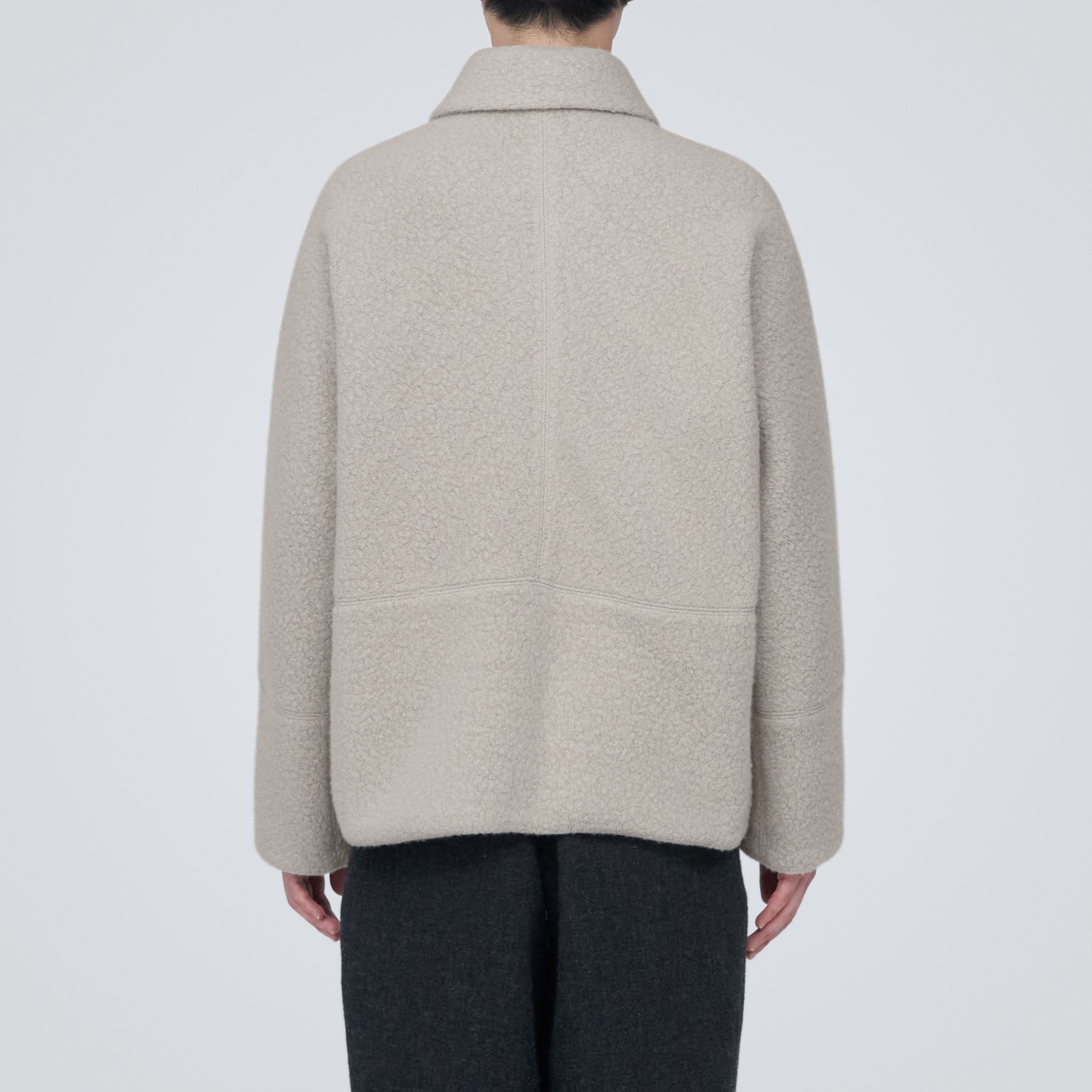 再生ウール混ボアコート