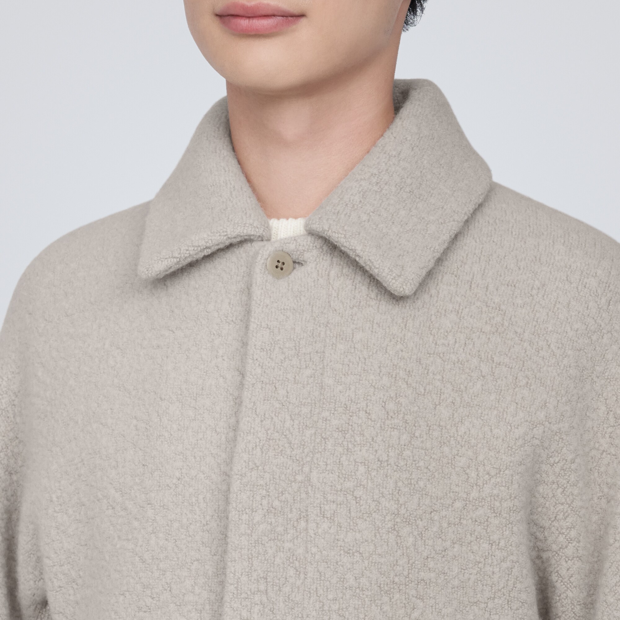 再生ウール混ボアコート