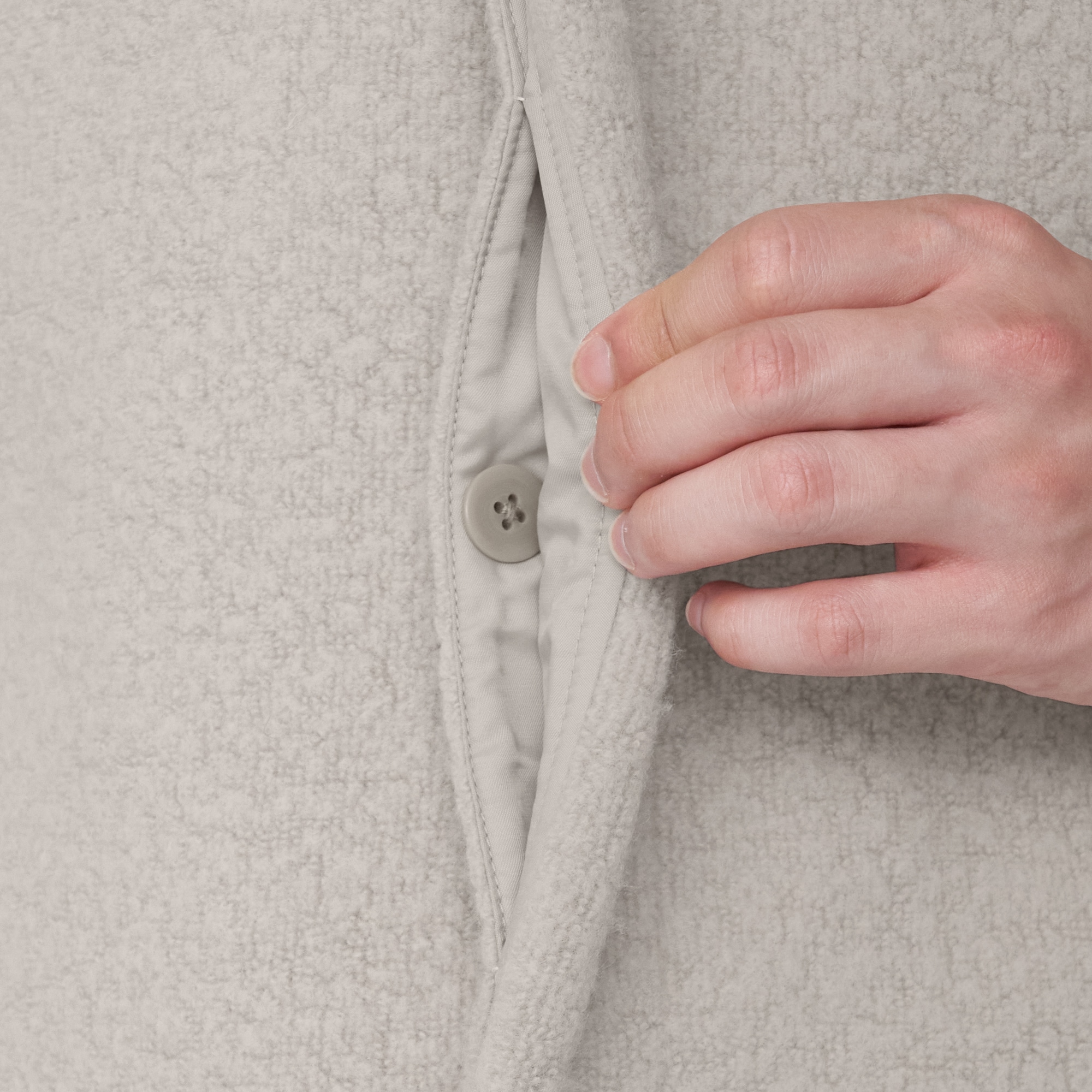 再生ウール混ボアコート