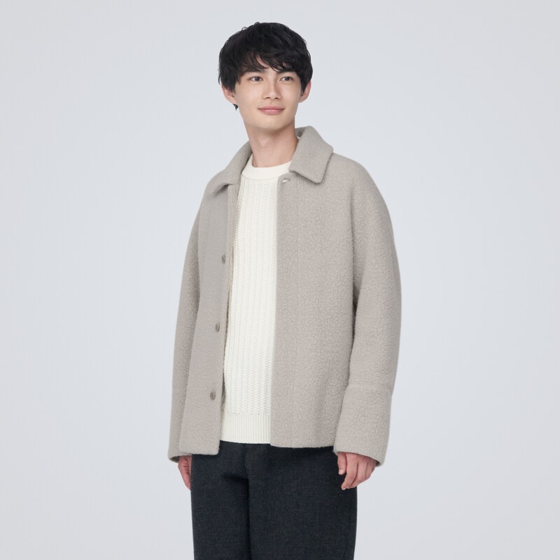 再生ウール混ボアコート | 無印良品