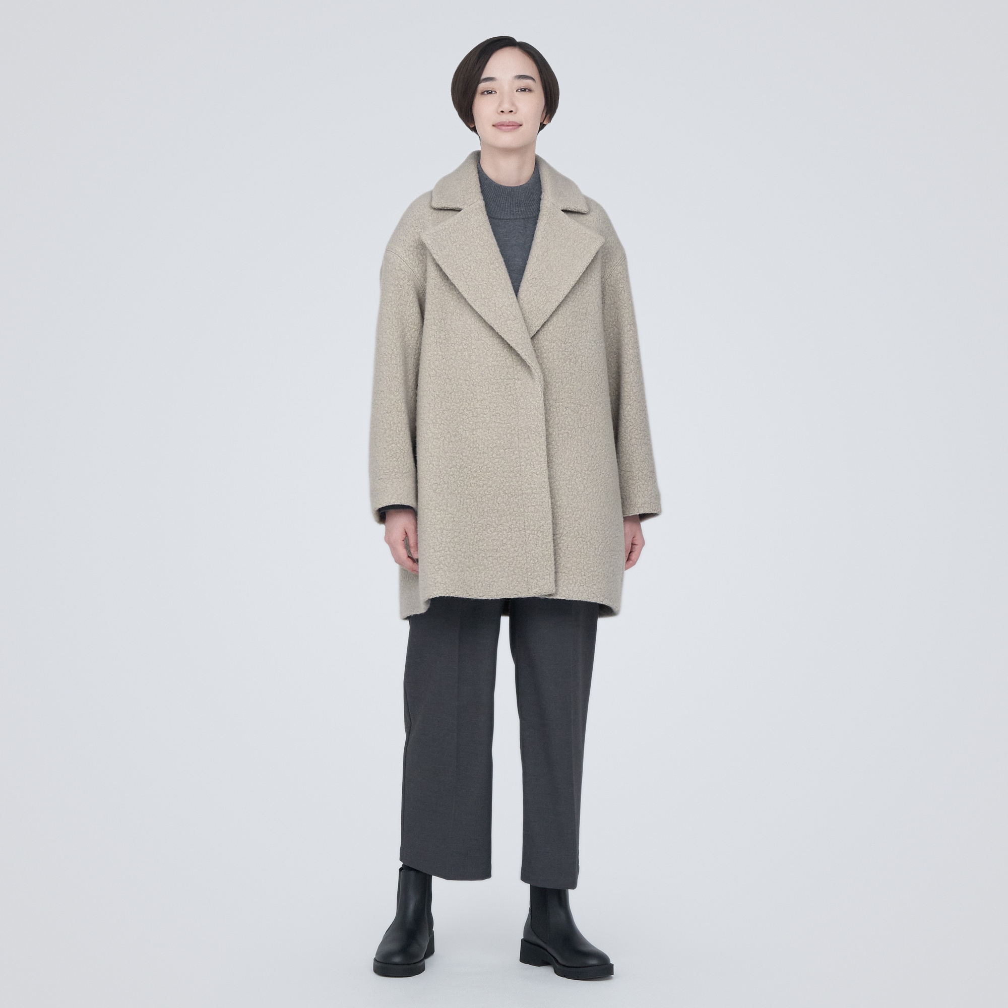 再生ウール混ボアコート | 無印良品