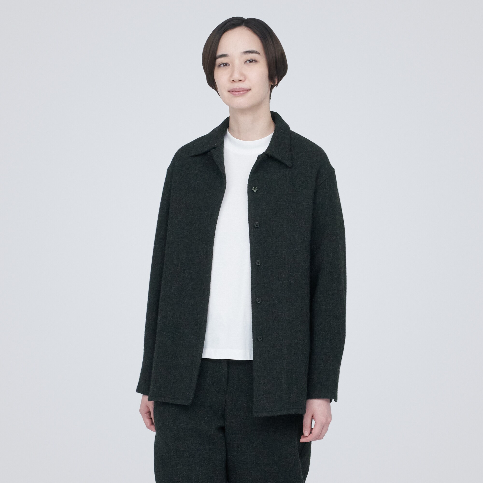 再生ウール混二重織りジャケット
