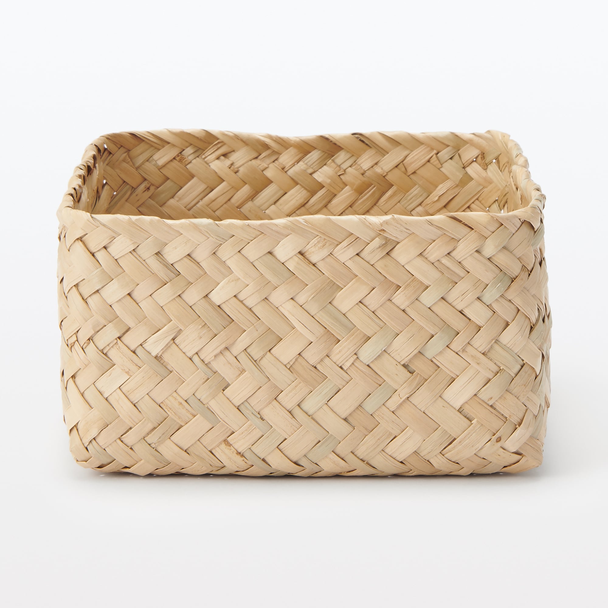 シーグラス 網代編み 整理かご 長方形 小 | 無印良品