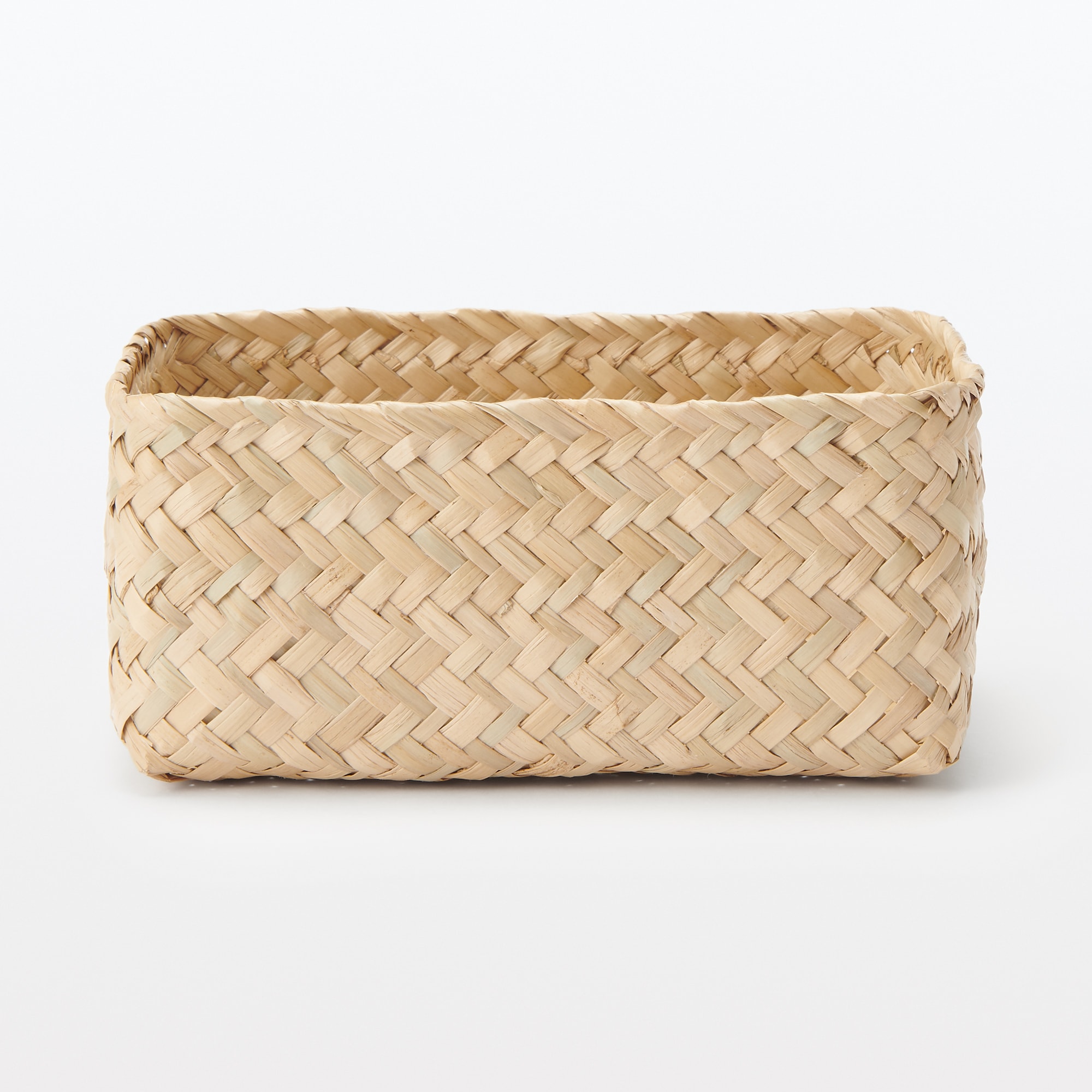 シーグラス　網代編み　整理かご　長方形　小