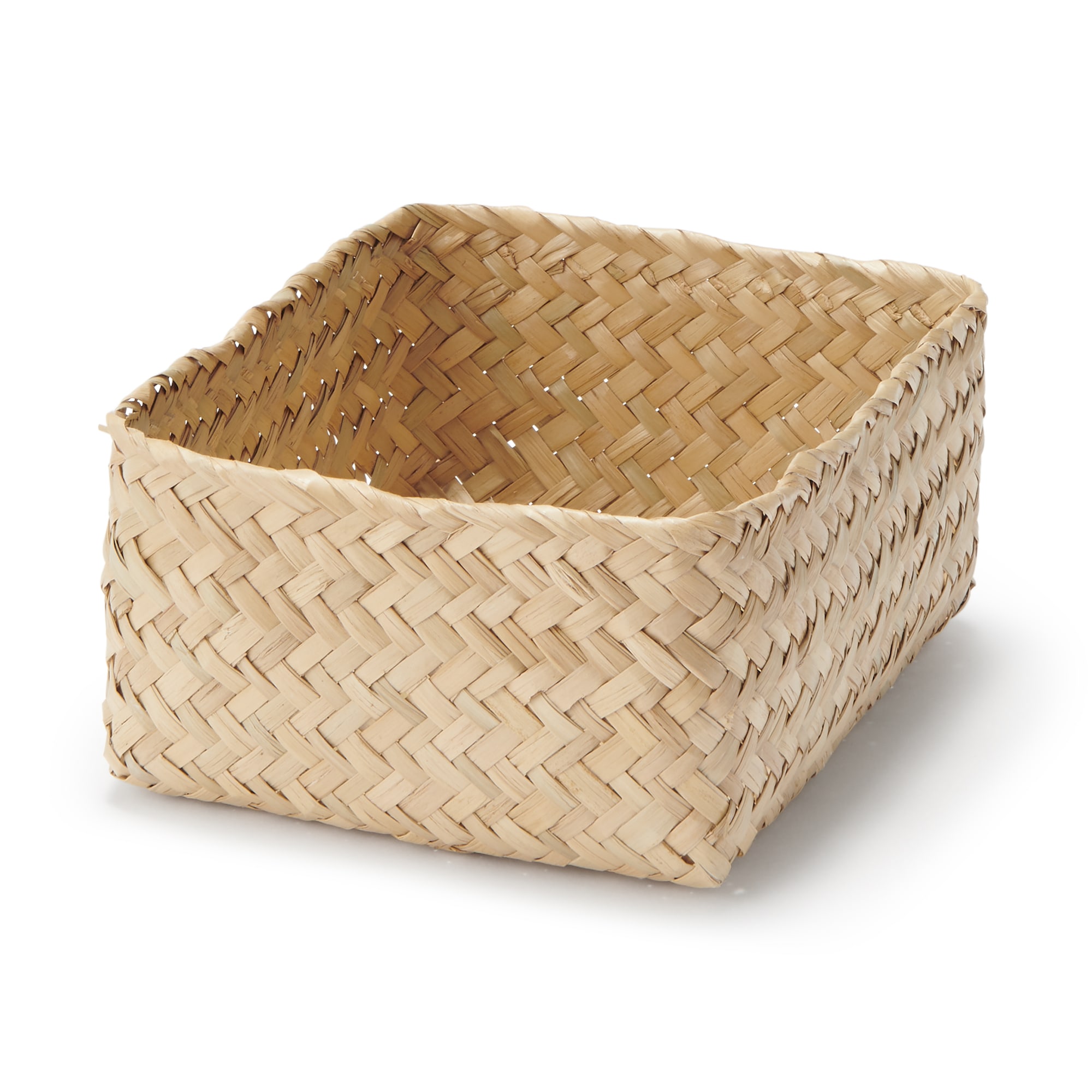 シーグラス　網代編み　整理かご　長方形　小