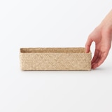 シーグラス　網代編み　整理かご　長方形　中　ハーフ