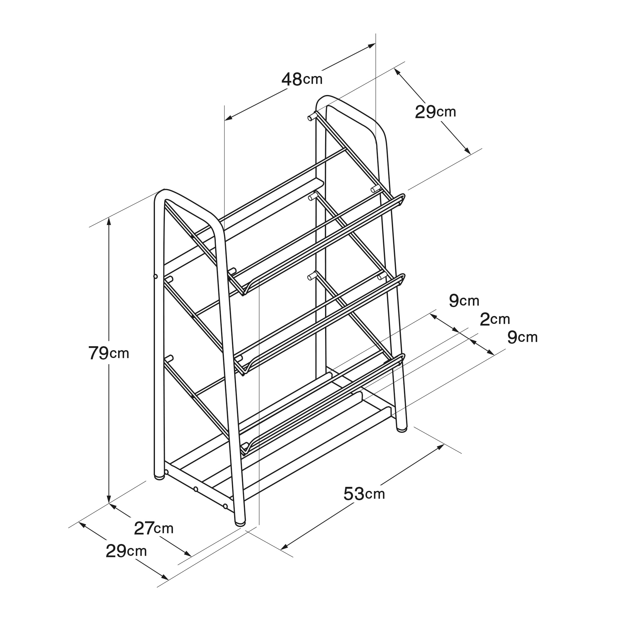 スチールパイプシューズラック
