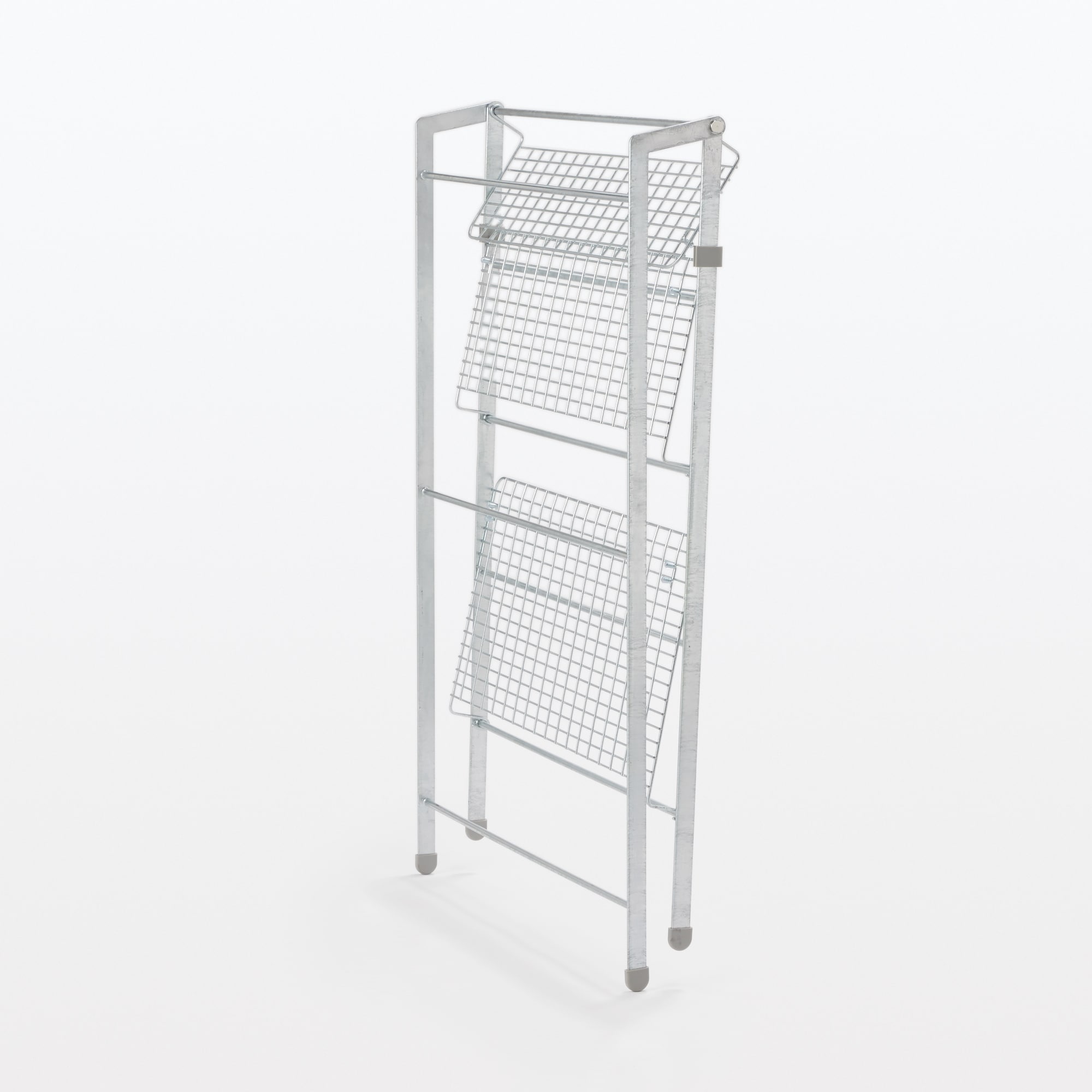 中でも外でも使えるワイヤーラック折りたたみ式３段
