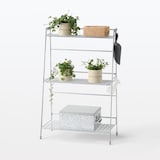 中でも外でも使えるワイヤーラック折りたたみ式３段