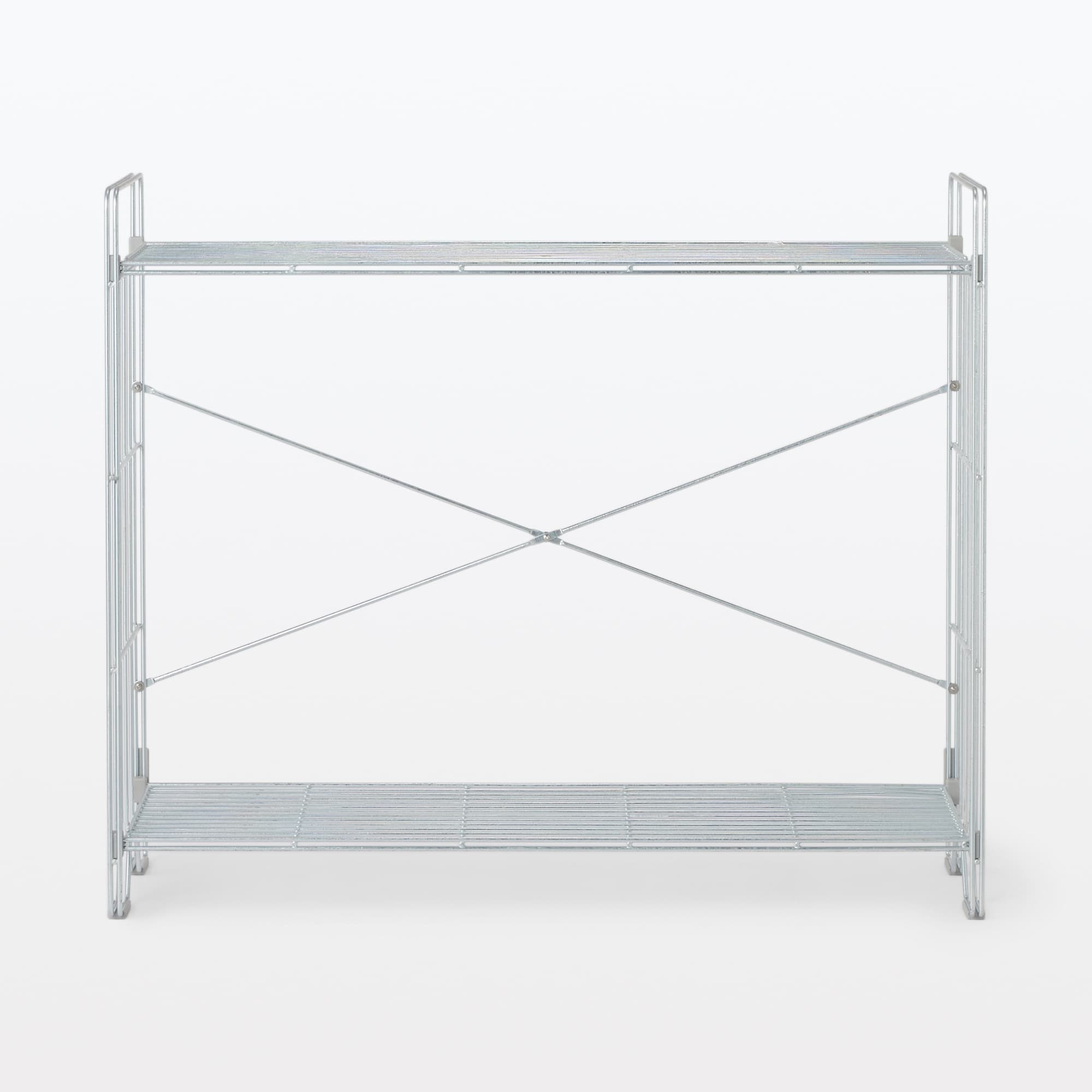 中でも外でも使えるワイヤーラック　２段