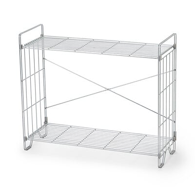 中でも外でも使えるワイヤーラック　２段　約幅８４×奥行３０．５×高さ７０．６ｃｍ