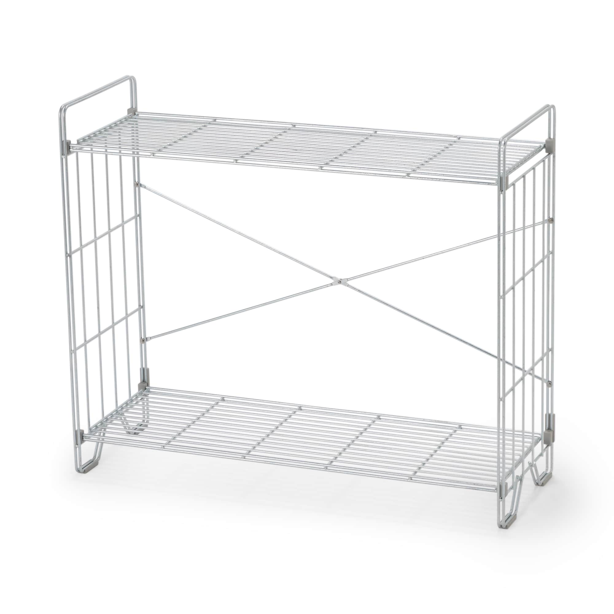 中でも外でも使えるワイヤーラック　２段