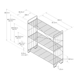 中でも外でも使えるワイヤーラック　３段