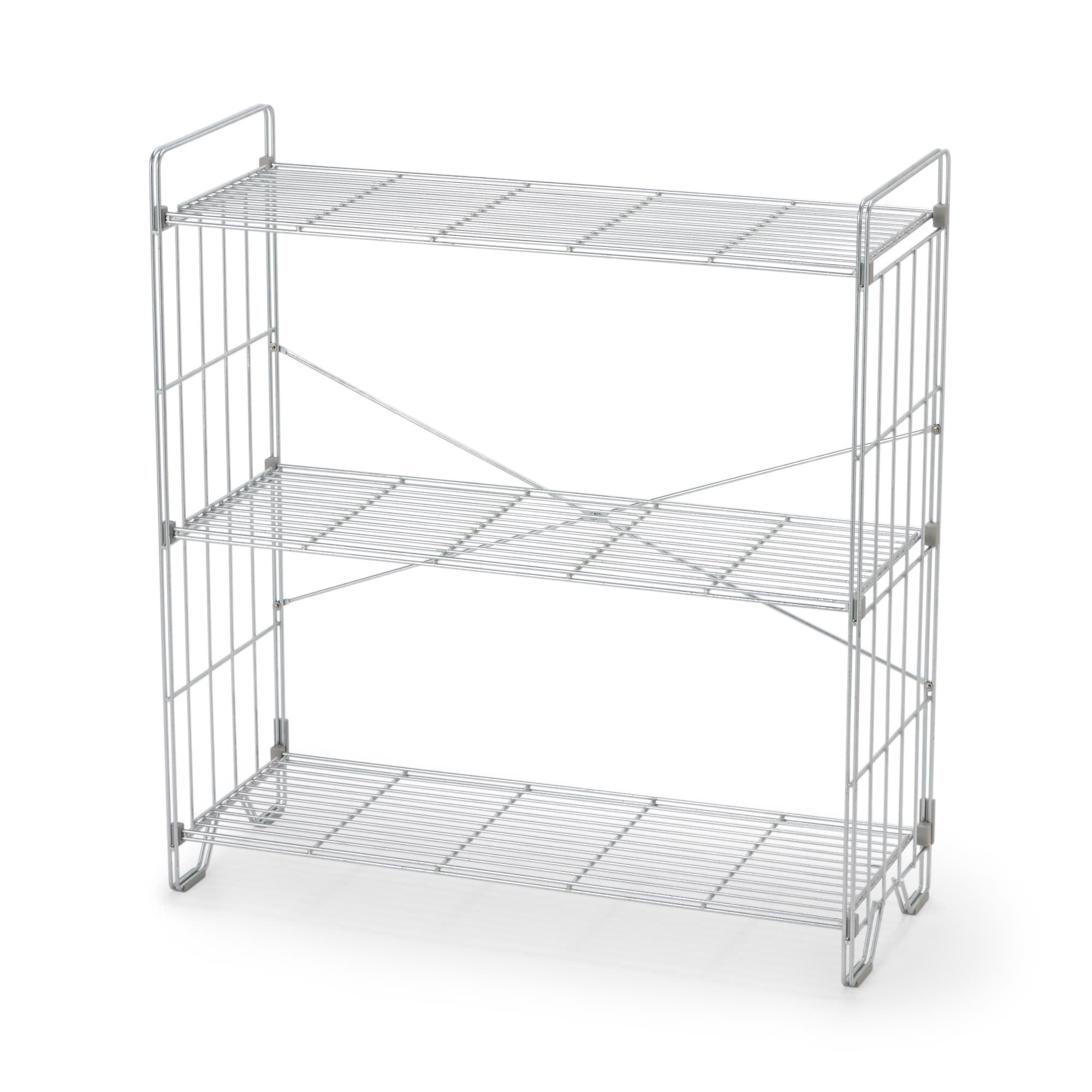 中でも外でも使えるワイヤーラック　３段