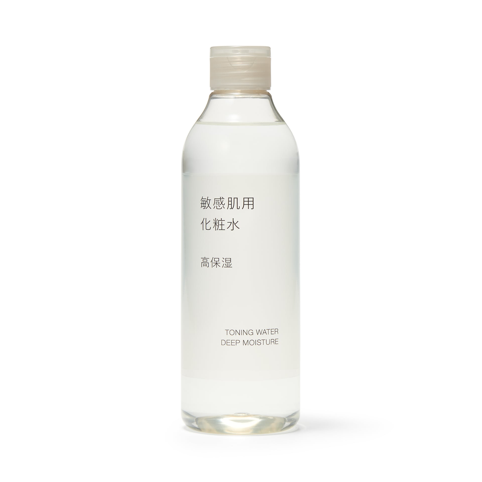 敏感肌用化粧水 高保湿300mLのボトルと商品名・容量のラベル