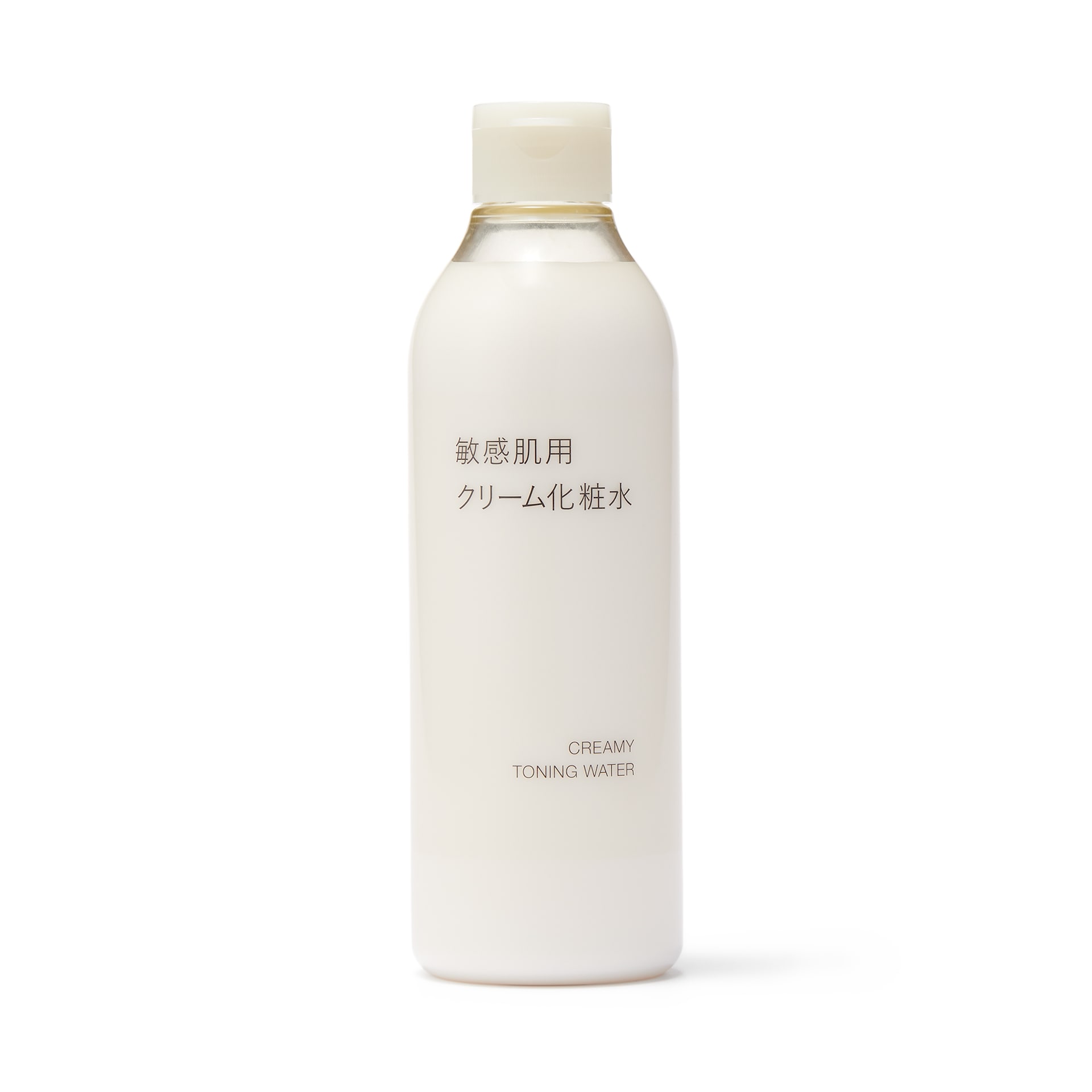 敏感肌用クリーム化粧水300mLのボトルと商品名・容量のラベル