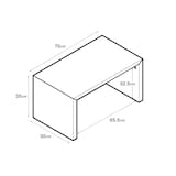 コの字の家具　積層合板　オーク材　幅７０ｃｍ