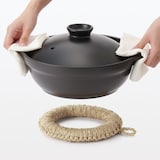 シーグラスで編んだ　鍋敷き　大