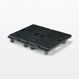 縦にも横にも連結できる再生ポリプロピレン入り平台車　ダークグレー