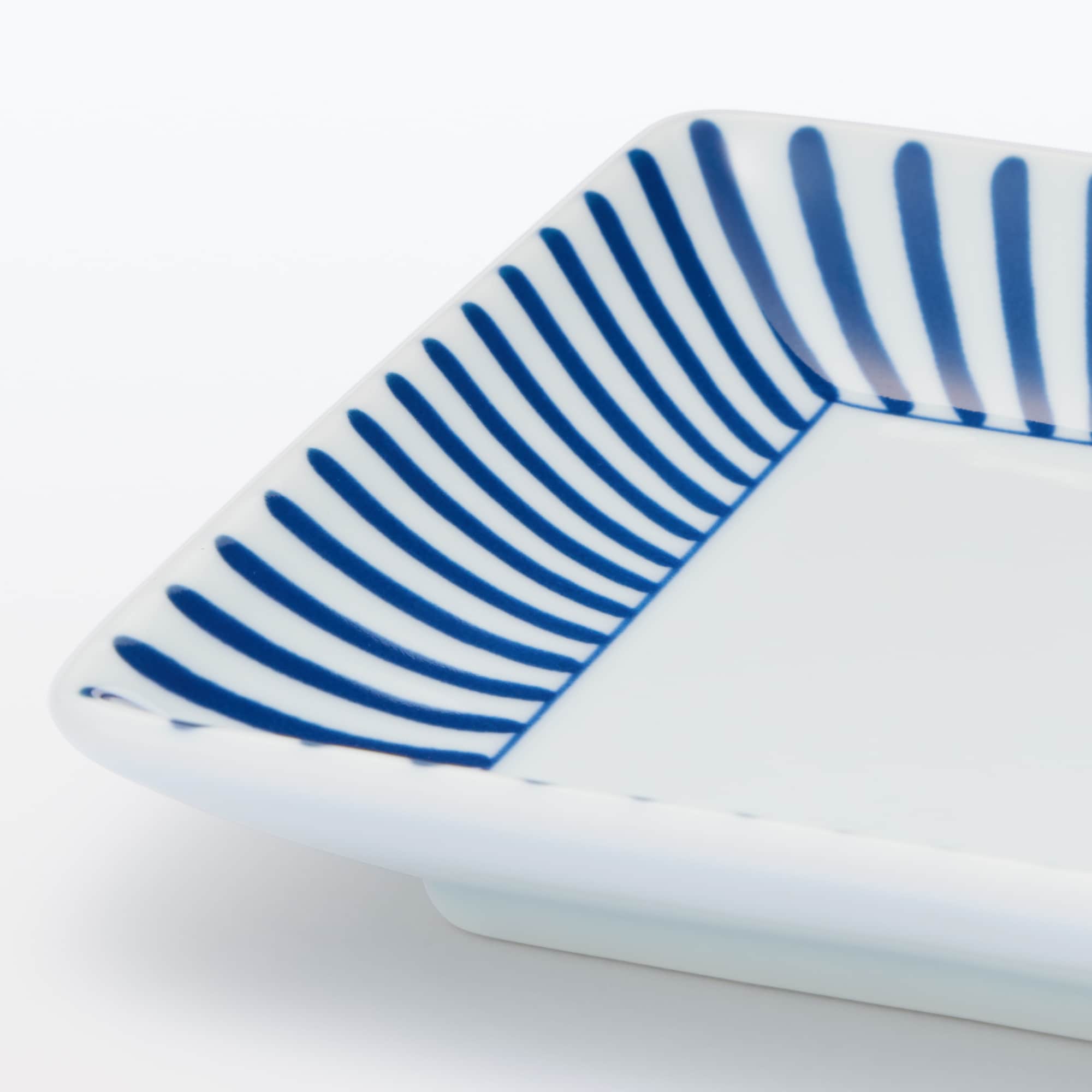 白と青の模様の四角い皿 波佐見焼 角皿 | 無印良品