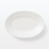 磁器　リムオーバル皿　小