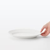 磁器　リムオーバル皿　大