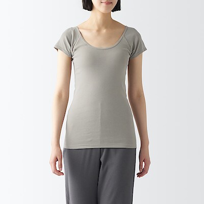 婦人　さらっと綿　汗取りパッド付きフレンチスリーブＴシャツ（2024年仕様）