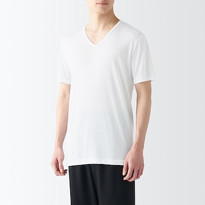 紳士　ひんやりなめらか　Ｖネック半袖Ｔシャツ