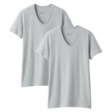 紳士　脇に縫い目のない　２枚組　Ｖネック半袖Ｔシャツ