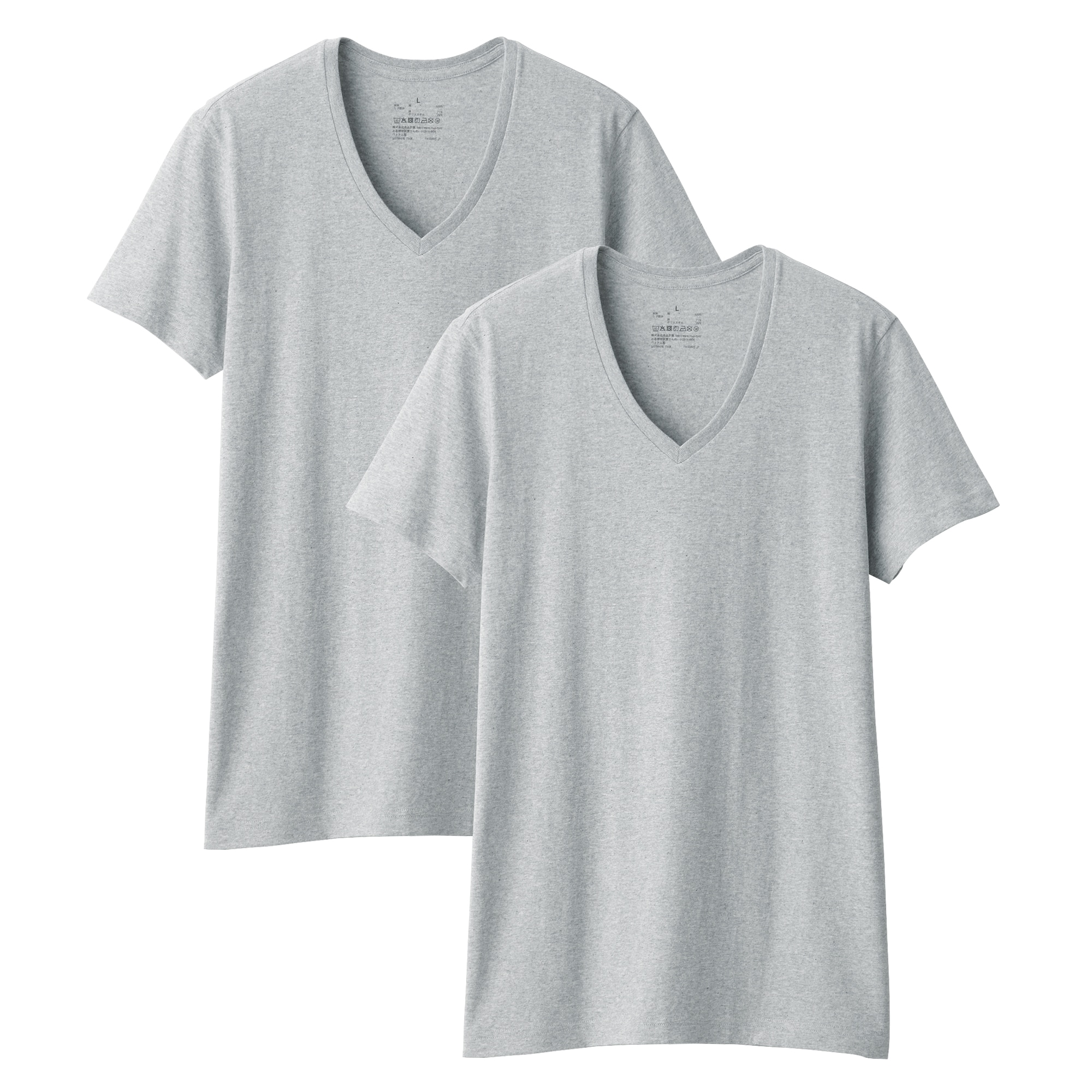 紳士　脇に縫い目のない　２枚組　Ｖネック半袖Ｔシャツ
