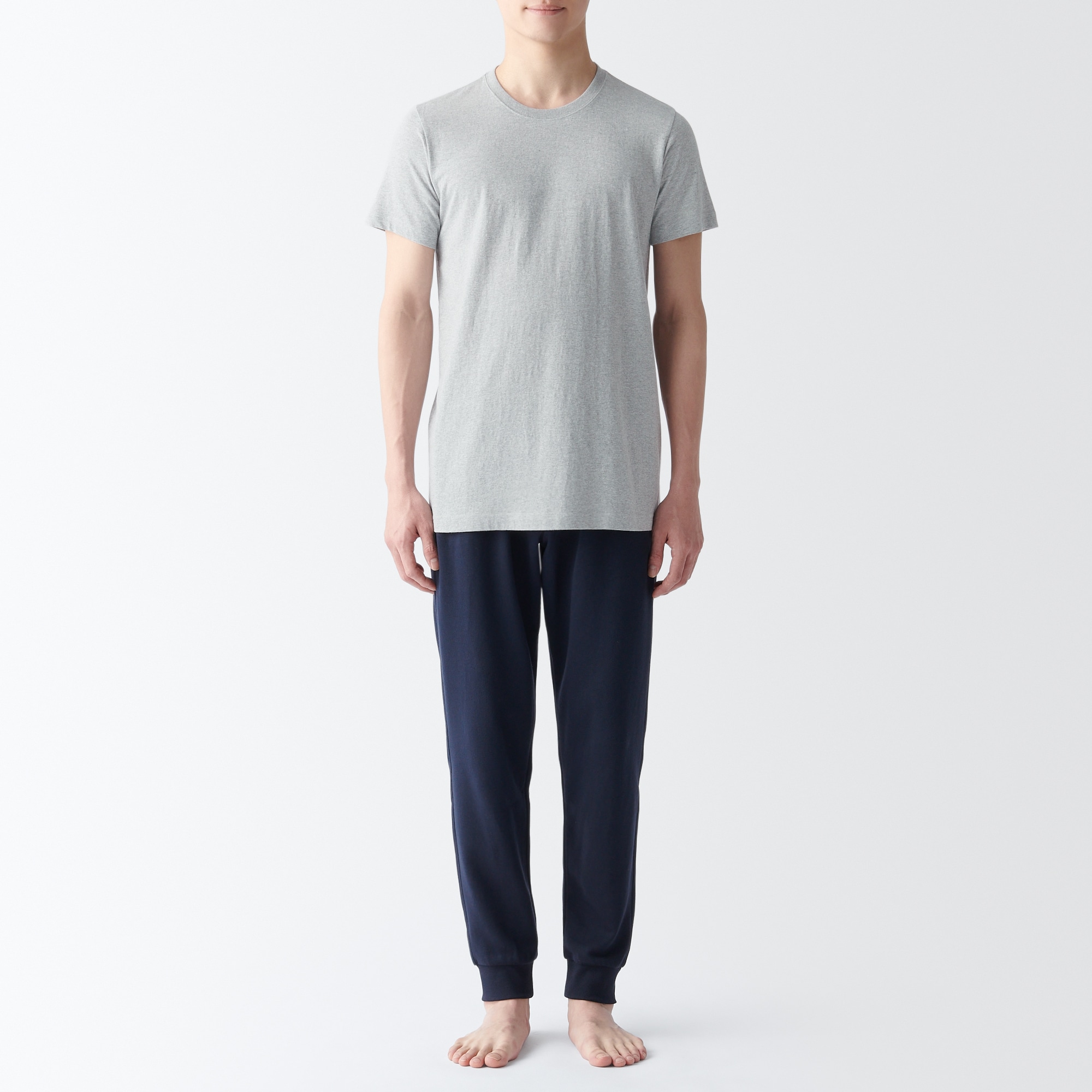紳士　脇に縫い目のない　２枚組　クルーネック半袖Ｔシャツ