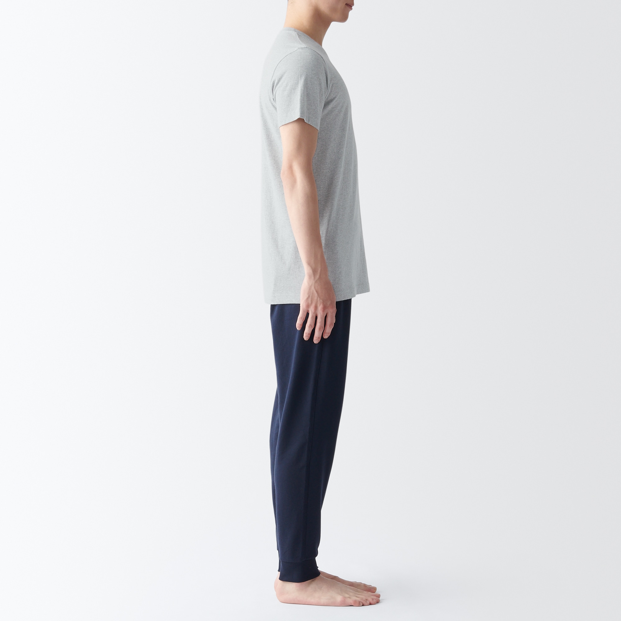 紳士　脇に縫い目のない　２枚組　クルーネック半袖Ｔシャツ