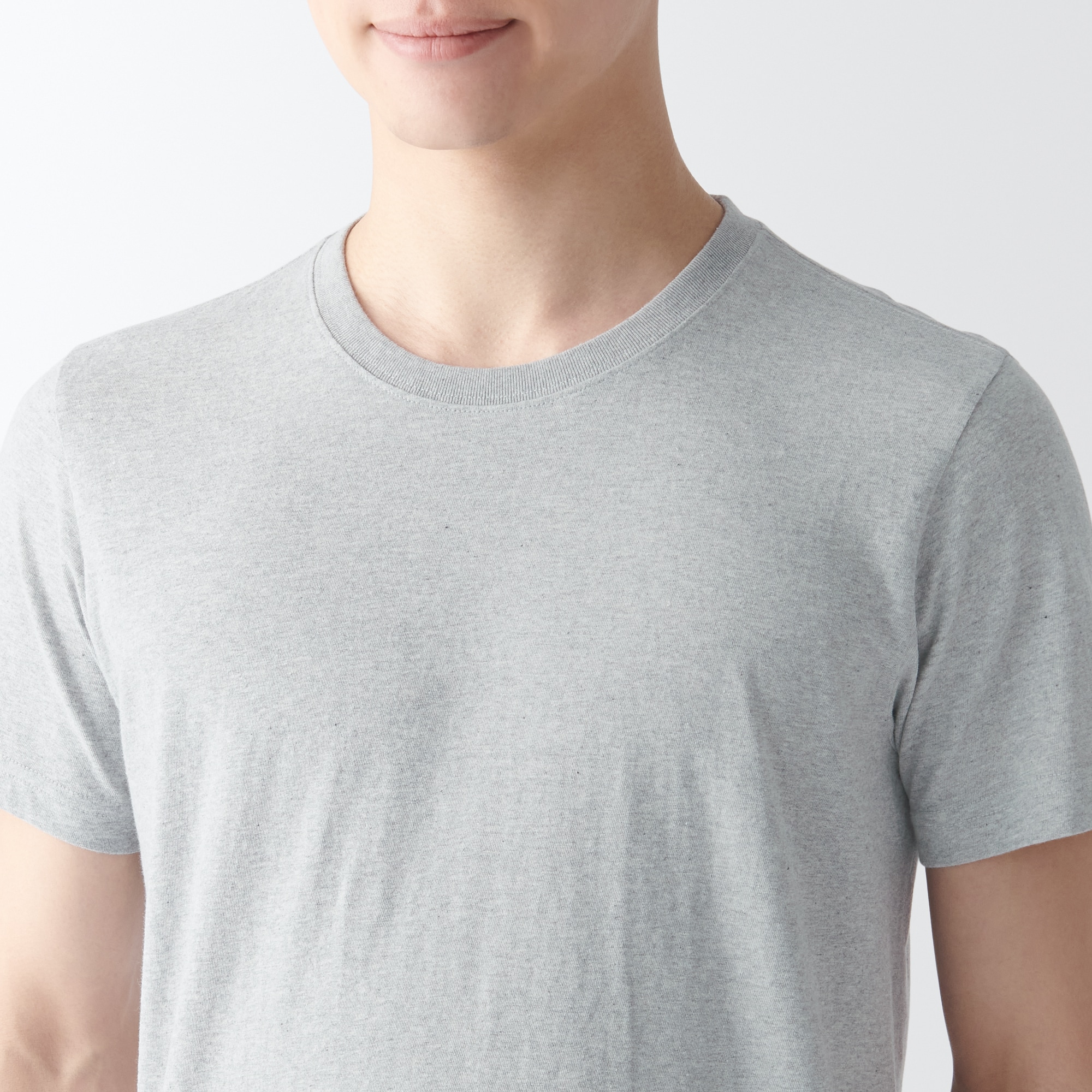 紳士　脇に縫い目のない　２枚組　クルーネック半袖Ｔシャツ