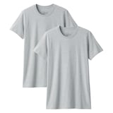 紳士　脇に縫い目のない　２枚組　クルーネック半袖Ｔシャツ
