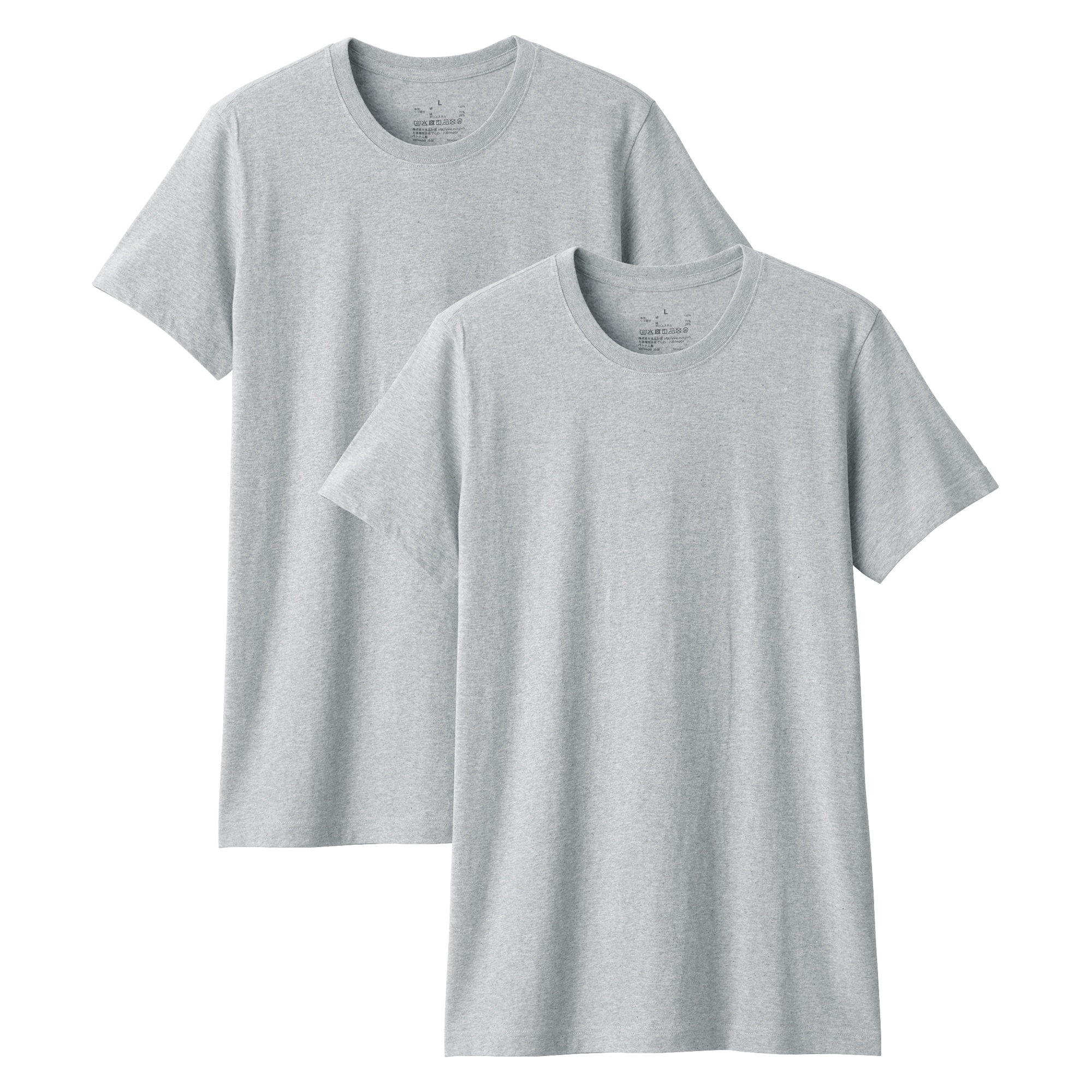 紳士　脇に縫い目のない　２枚組　クルーネック半袖Ｔシャツ