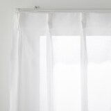 綿ボイルプリーツレースカーテン／オフ白