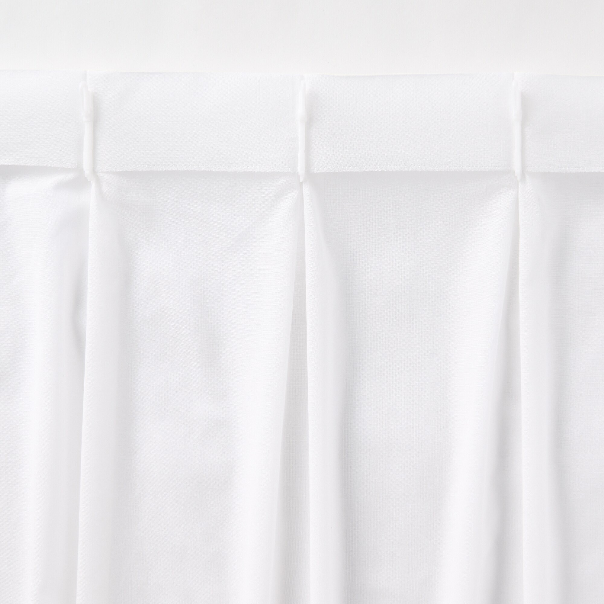 綿ボイルプリーツレースカーテン／オフ白