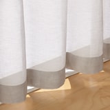 綿ボイルプリーツレースカーテン／ベージュ